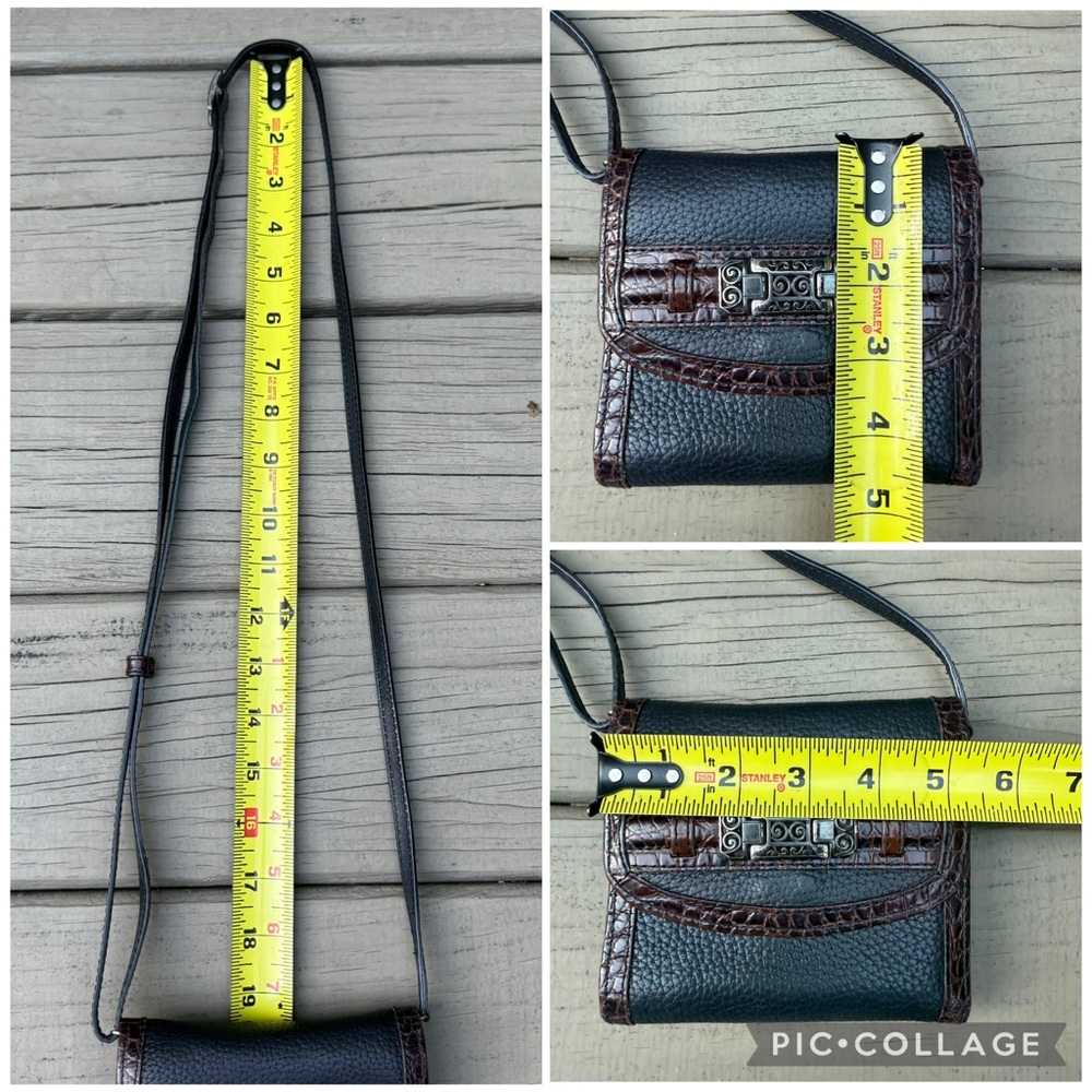Brighton Black and Brown Leather Crossbody Wallet - Picture 15 of 15